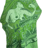 80s Festival Fashion Aerosmith deuces are wild shredded cut up retro green halter top t shirt