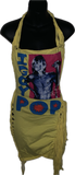 Iggy Pop punk rock slitweave fringe backless halter micro mini