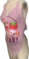 Strawberry shortcake Festival Fashion shredded handkerchief style retro halter top concert t shirt