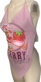 Strawberry shortcake Festival Fashion shredded handkerchief style retro halter top concert t shirt