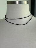 Black faceted diamante bellychain multiwear necklace wrap bracelet