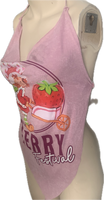 Strawberry shortcake Festival Fashion shredded handkerchief style retro halter top concert t shirt