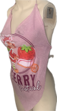 Strawberry shortcake Festival Fashion shredded handkerchief style retro halter top concert t shirt