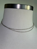 Silver heart charm bellychain multiwear necklace