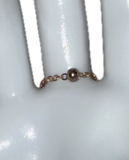 Rhinestone bedazzled crescent moon adjustable rose gold and clear AB crystal fingerbang hand chain
