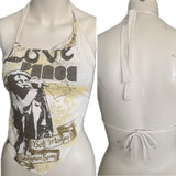 Redemption Song asymmetrical shredded cut up retro halter top t shirt