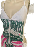 Riders on the storm Fringe cut up backless Micro Mini tshirt dress