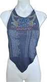 80s concert Festival Fashion Aerosmith shredded cut up retro halter top t shirt
