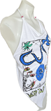 Beaded Wish Tour 92 shredded handkerchief style retro halter top