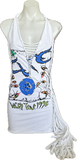 Wish tour 92 Fringe slitweave cut up backless Micro Mini tshirt dress