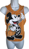 Halloween cartoon skeleton costume mouse in the house shredded slit weave muscle tee t shirt tank