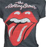 Satisfaction the Rolling Stones shredded backless slit weave tie back off shoulder cut up woven t shirt XXXS XXS XS S