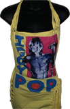 Iggy Pop punk rock slitweave fringe backless halter micro mini