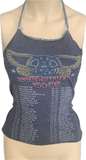 80s concert Festival Fashion shredded cut up retro halter top t shirt
