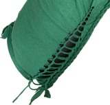 Green lucky shirt shamrock 4 leaf clover Paddy’s day overly shredded slit weave backless micro mini dress