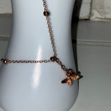 Queen Bee 🐝 adjustable rose gold bedazzled Fingerbang hand chain
