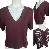 Maroon backless crop top Crop