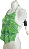 80s Festival Fashion Aerosmith deuces are wild shredded cut up retro green halter top t shirt