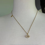 SWAK besos kiss Stainless Steel gold plated rhinestone bedazzled smooches lips pout Necklace