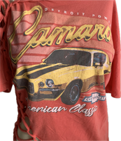 Detroit Power American Classic backless hotbeod shredded slit weave tshirt one size fits most