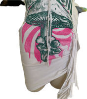 Riders on the storm Fringe cut up backless Micro Mini tshirt dress