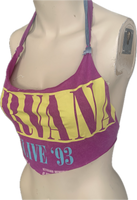 90s shredded cut up retro halter crop top bikini t shirt