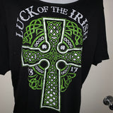 Luck of the Irish Celtic cross lucky Backless Shredded St Patrick’s Day T Shirt