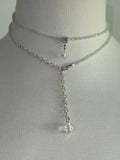 White crystal vintage Swarovski bellychain multiwear necklace wrap bracelet