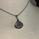 Peace out Purple crystal Ballchain choker necklace