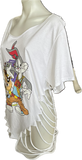 Looney Tunes bboys shredded backless oversized graphic t shirt