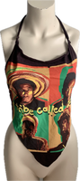 90s classic gold school hip hop Festival Fashion Bonita Applebum shredded handkerchief style retro halter top