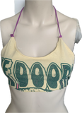 70s shredded cut up retro halter crop top bikini t shirt
