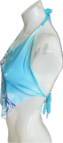 Blue mermaid mermaidcore shredded cut up t shirt handkerchief style retro halter crop top