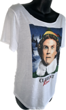 Elf Christmas movie graphic holiday backless cut up woven current mood t shirt