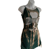 Bleached slitweave shredded cut up Ireland shamrock lucky festival fashion micro mini st Patrick’s day t shirt