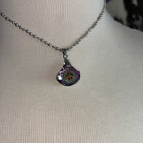 Peace out Purple crystal Ballchain choker necklace
