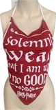 Up to no good sorcery Festival Fashion shredded handkerchief style retro halter top concert t shirt