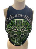 Lucky st Patrick’s day Ireland shamrock drinking party luck of the Irish crop tank top graphic holiday backless muscle t shirt