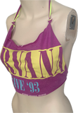 90s neon shredded cut up retro halter crop top bikini t shirt
