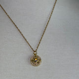 Gold plated crystal star adjustable stainless steel DIVINELY GUIDED rhinestone compass necklace