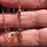 Stainless Steel gold toned Pretty little baby pink enamel Flower Necklace