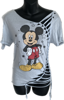 Mouse in the House backless classic cartoon shredded slit weave tshirt one size fits most