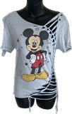 Mouse in the House backless classic cartoon shredded slit weave tshirt one size fits most