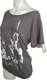 On the road again Willie Nelson cut woven backless finger crochet slitweave t shirt