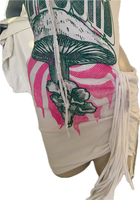 Riders on the storm Fringe cut up backless Micro Mini tshirt dress