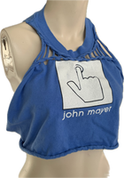 John Mayer upcycled backless cut up Vintage muscle t shirt tie back tank crop top