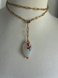Brass paperclip rose bellychain multiwear necklace wrap bracelet