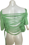 Lucky st Patrick’s Day Mickey Mouse leprechaun shamrock luck of the Irish graphic holiday backless cut up woven t shirt crop top