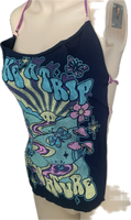 Shroomie take a trip with nature Festival Fashion trippy shredded cut up retro halter top t shirt