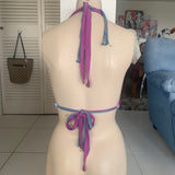 90s shredded cut up retro halter crop top bikini t shirt